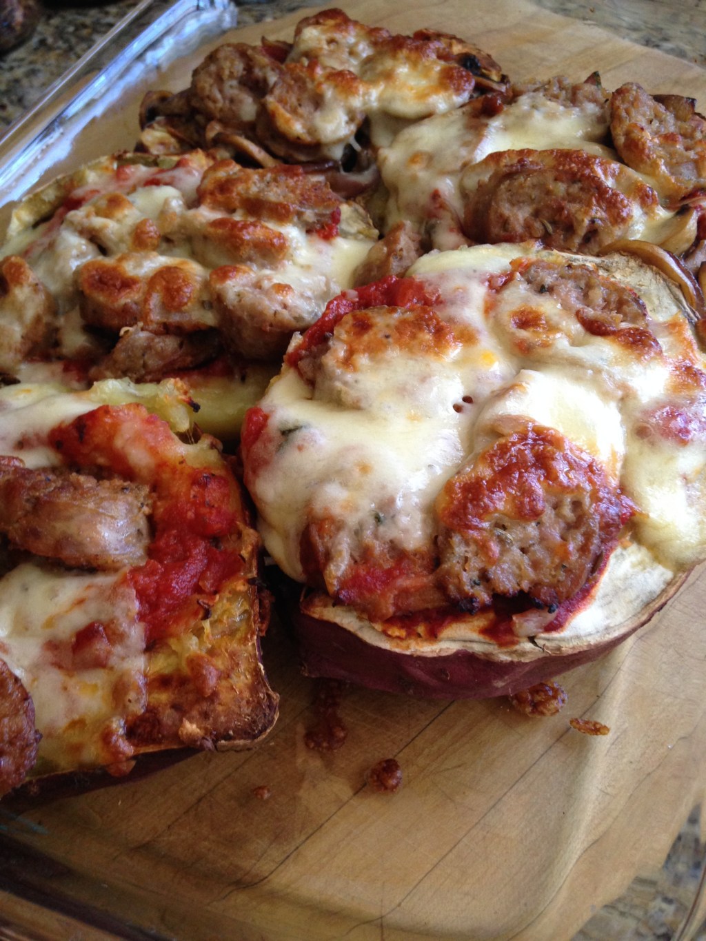 Pizza-Stuffed Sweet Potatoes